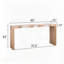 Console moderne, longue table d'entrée avec plateau à chevrons, canapé en bois manufacturé pour le couloir, le salon ou le bureau