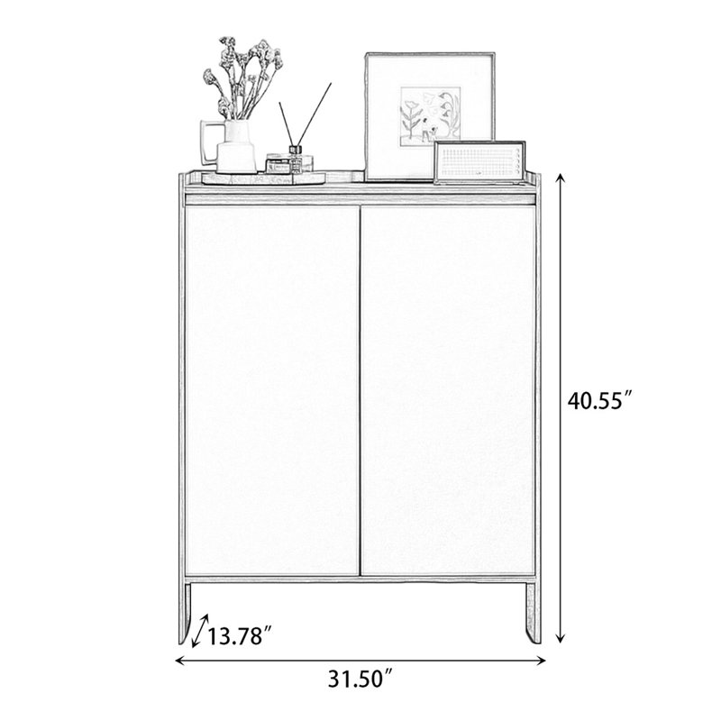 Dark-coffee+Light-grey Manufactured Wood Shoe Storage