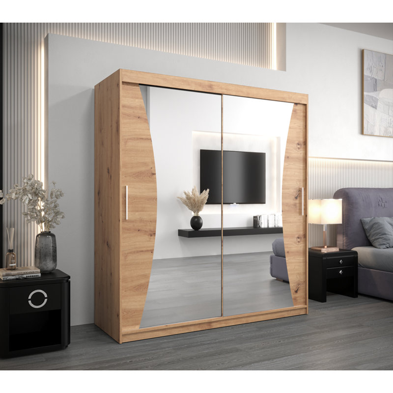 Avelle 2 Door Manufactured Wood Wardrobe, Artisan Oak