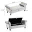 Banc repose-pieds rectangulaire en velours avec rangement et 1 coussin décoratif-1584835973