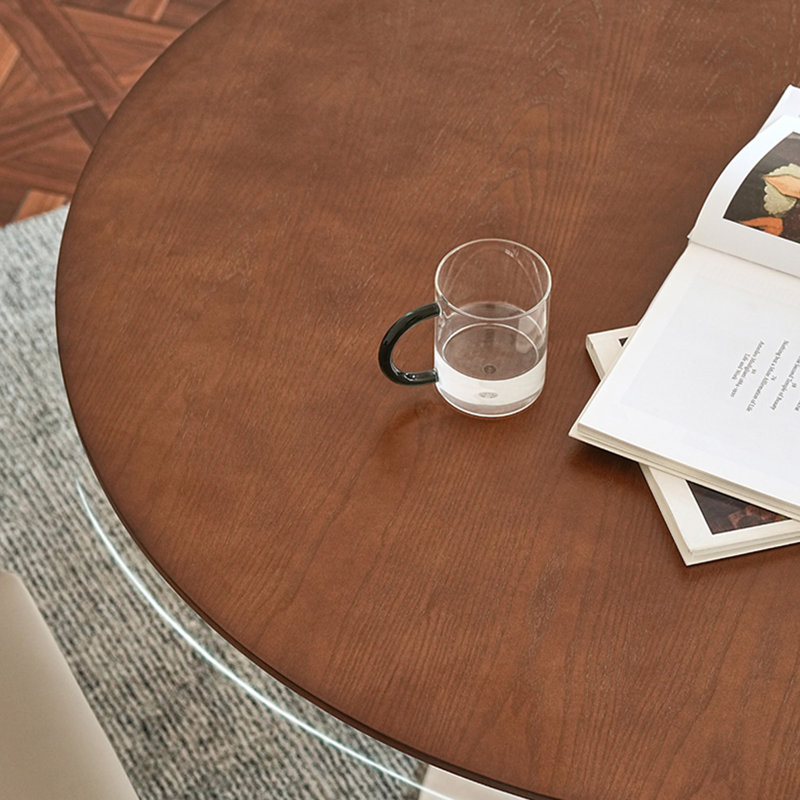 Walnut Round Solid Wood Dining table, 29.53"H x 39.37"L x 39.37"W