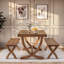 Wood Top Dining Table with Wood Base