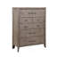 Commode 5 tiroirs Avana, aucun assemblage requis, finition grège fumée