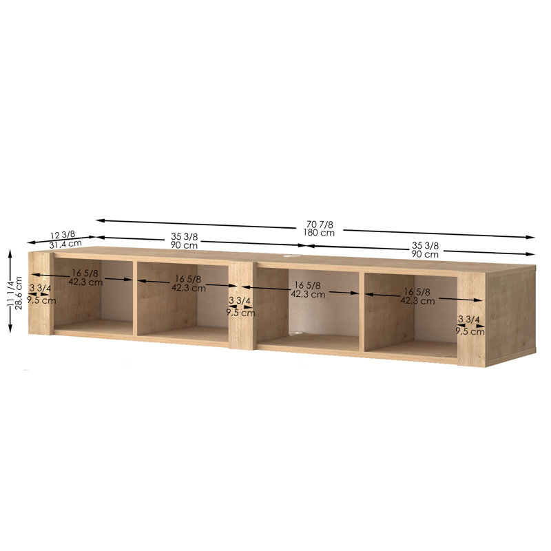 Aven TV Stand for TVs up to 78", Light Brown