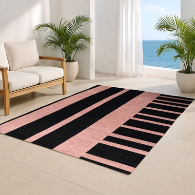 Tapis intérieur / extérieur noir HorizontalStripes