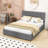 Queen Sized Upholstered Platform Bed with Tufted Headboard and Built-in Storage Drawers-1447297838