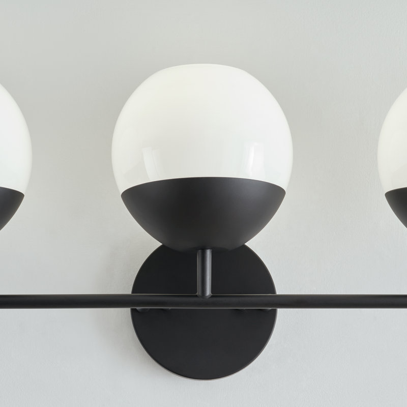 Avoca 3 Light Frosted Dimmable Vanity Light, Midnight Black