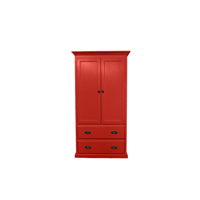 Armoire en bois massif Conda, Rouge