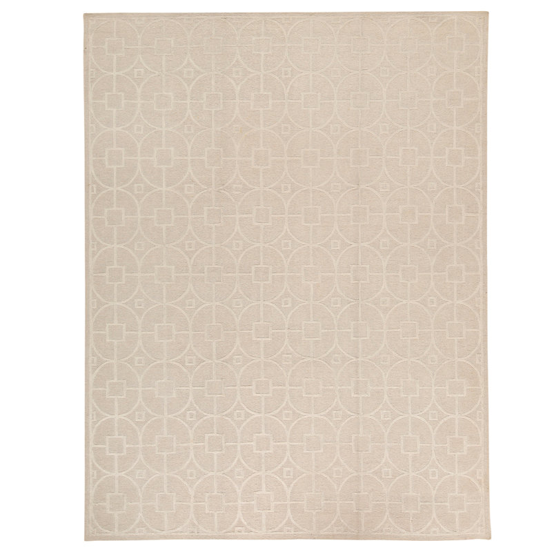 Tapis crème / rose de haute qualité noué à la main
