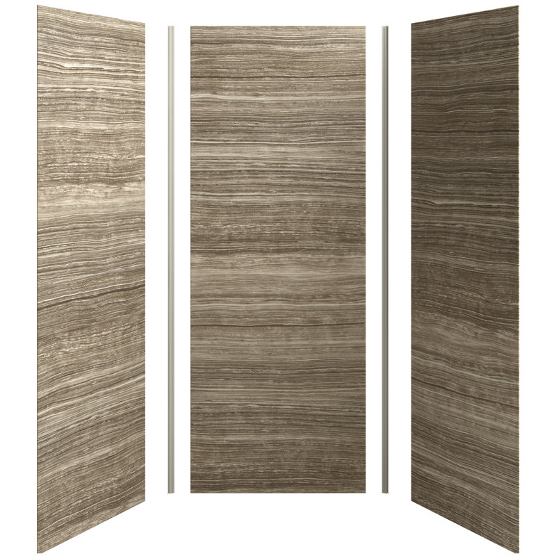 Choreograph 96" x 36" x 36" Three Panel Shower Wall, Ice Gray, 96" H x 36" W x 36" D
