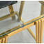 Ensemble de 2 tables basses Modern en acier inoxydable, verre trempé transparent double couche, pour le salon et le bureau-450958491