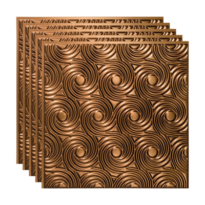 23'' L x 23'' W Textured Vinyl Glue Up Ceiling Tile