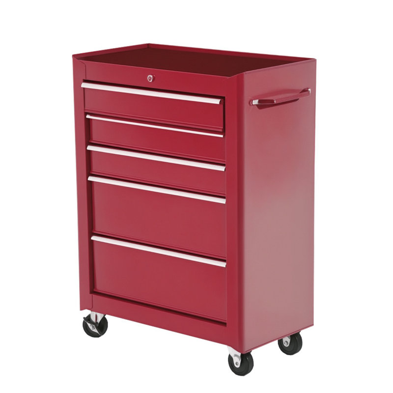 Armoire à outils verrouillable 5 tiroirs pour garage rouge