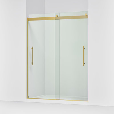 Porte de douche coulissante sans cadre Levity Plus, 77-9 / 16 po H 56-5 / 8 - 59-5 / 8 po L, avec verre transparent de 5/16 po d'épaisseur