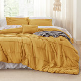 Bedsure Prewashed Microfiber Pinch Pleat Comforter Set