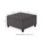 Grand repose-pieds de rangement carré avec pieds en bois, table basse capitonnée avec garniture cloutée pour plus d'espace de vie-898287594