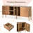 Mirrored Buffet Cabinet Rustic Kitchen Sideboard Storage Cabinet With 2 Drawers
