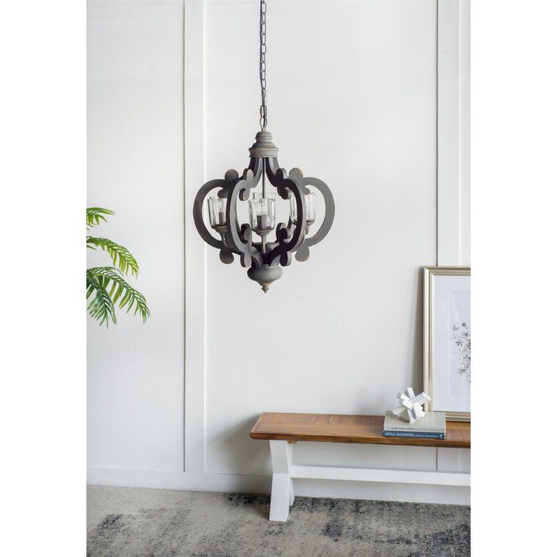 Lustre en bois de style moderne non inclus, Gris