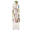 Bibliothèque rotative, bibliothèque d'angle à 5 niveaux à 360 degrés, étagère de rangement pour bibliothèque au sol, étagère à livres étroite en bois pour la chambre à coucher (BLANC)