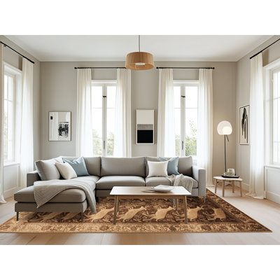 Tapis brun lavable à la machine