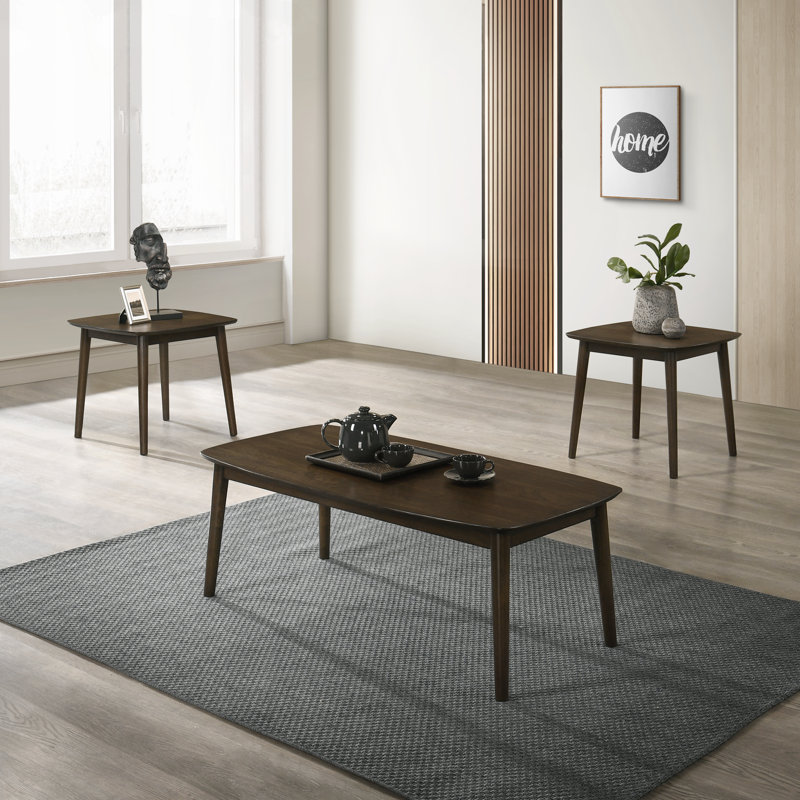 Ensemble de tables basses 3 pièces Maggie, Noyer foncé