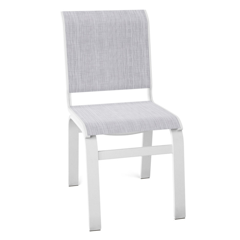 Chaise d'appoint de salle à manger Hiraku, Blanc texturé, Bijou