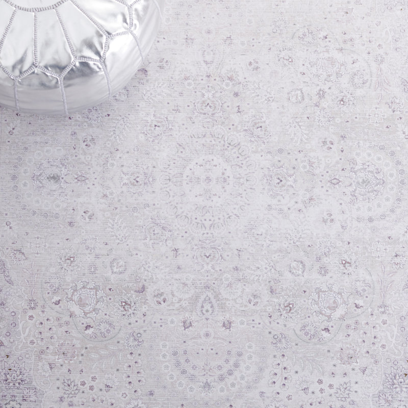 Tapis oriental beige / beige Ferree, Carré de 6 pi