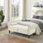 Banc de rangement en velours Larain-1869841123