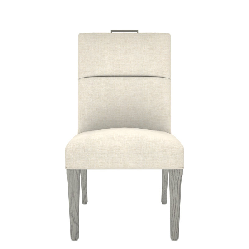 Thom Filicia Home Fabric Tight Back Side Chair, Dove Gray, Tuck Linen