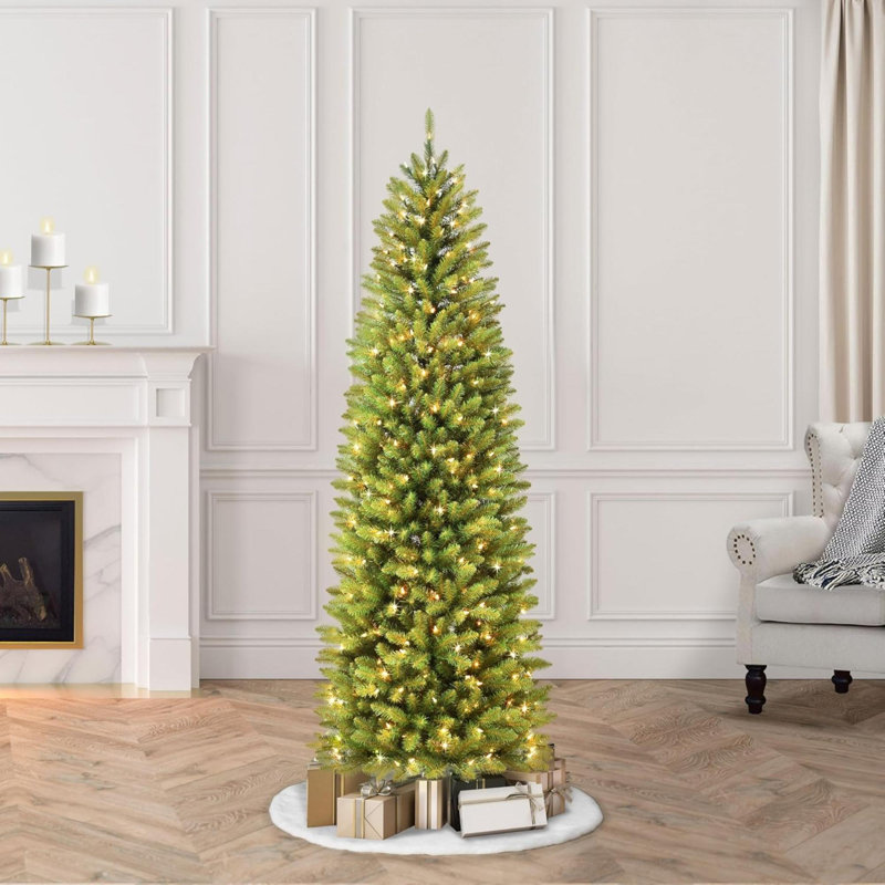 Sapin de Noël artificiel pré-éclairé avec 350 lumières claires homologuées UL, 7.5'