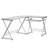 L-Shaped Tempered Glass Top Computer Desk With Pull Out Keyboard Panel, Clear