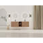 Meuble-lavabo mural avec lavabo en céramique, tablettes de rangement et 2 portes à fermeture en douceur-430644200