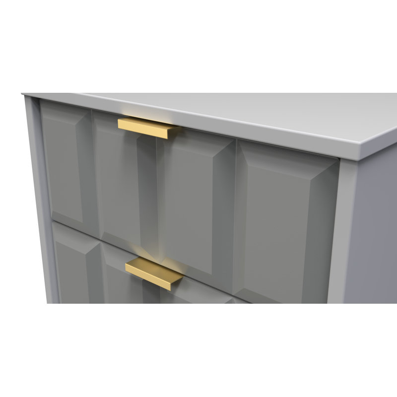 Allem 45cm W Manufactured Wood Bedside Table, Shadow Matt/Grey