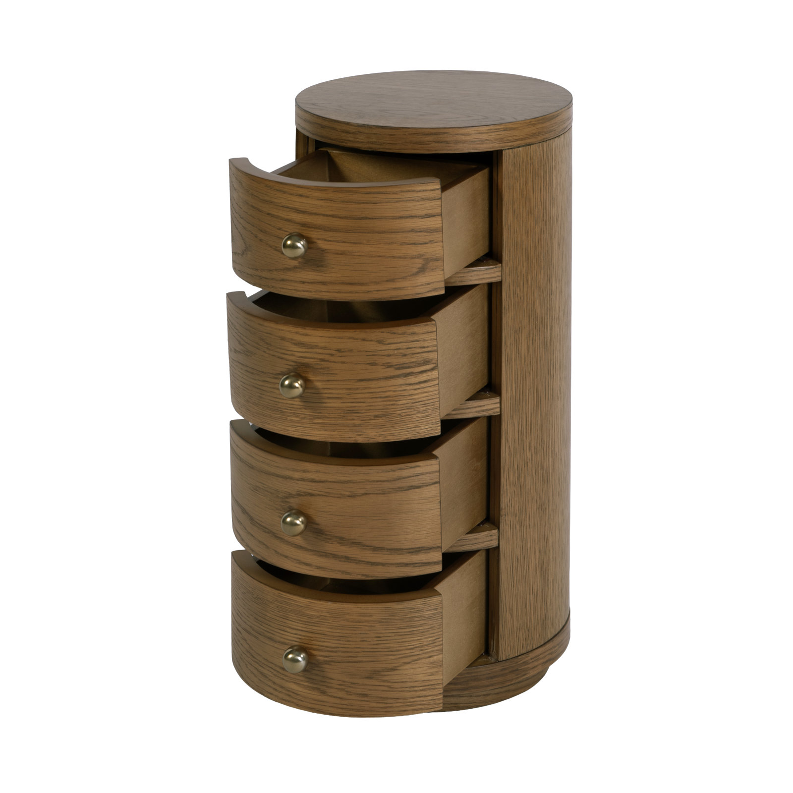 Celine 4-Drawer Acacia End Table, Light Natural Brown