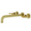 Robinet de baignoire romaine à 3 poignées et 3 poignées à fixation murale Kingston Brass-59137464-60120188