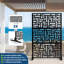 Outdoor Privacy Screen 70-Inch 3-Panel – Geometric design – Black-126048851