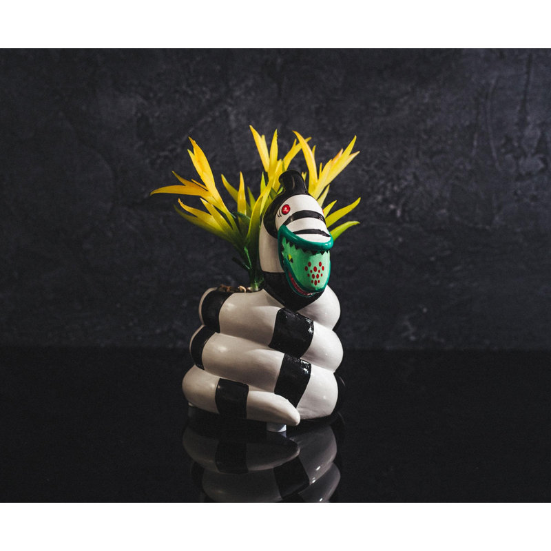 Beetlejuice Sandworm 6-Inch Ceramic Planter With Artificial Succulent