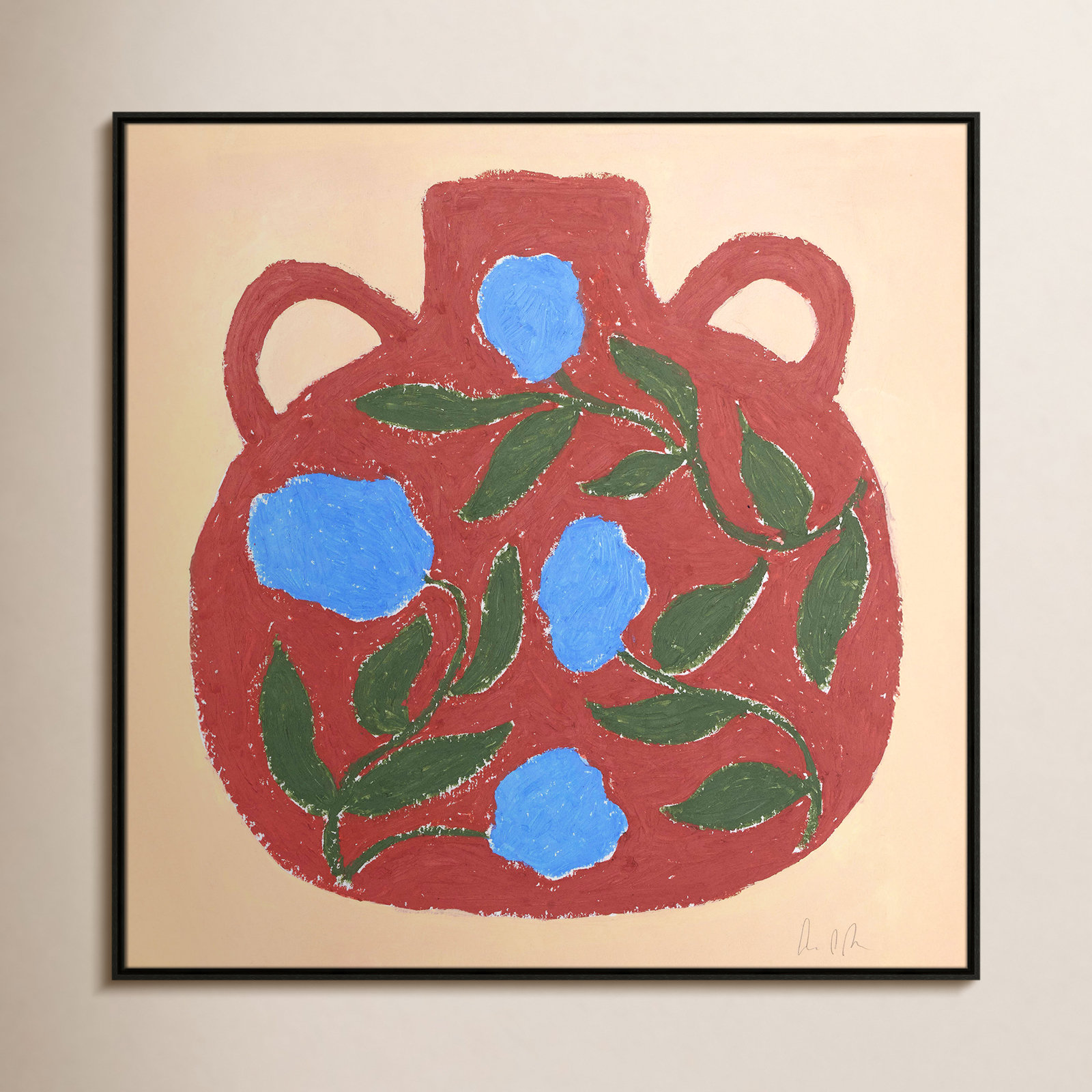 Vase No. 04 Print by Camilla Bergqvist, 41.5" H x 41.5" W, Espresso