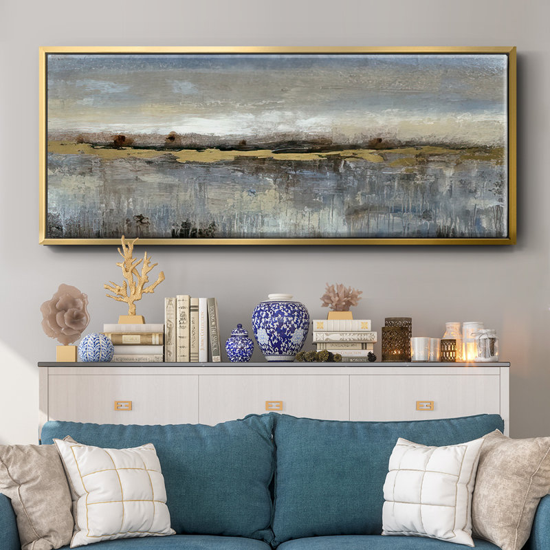 Abstract March II- Framed Canvas, 20" H x 50" W