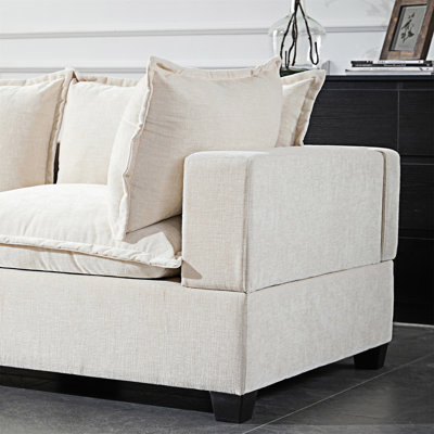 Canapé modulaire modulaire avec repose-pieds de rangement mobile