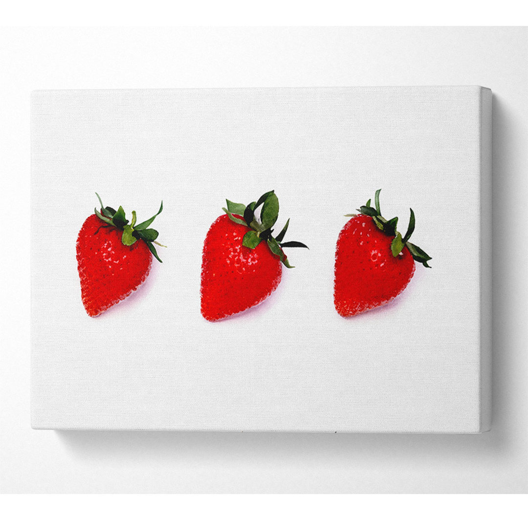 Trio Of Strawberrys - Kunstdrucke auf Leinwand - Wrapped Canvas