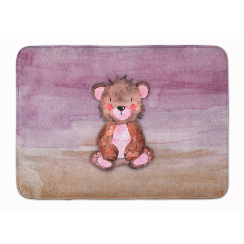 Tapis pour salle de bain en mousse à mémoire de forme en aquarelle ours