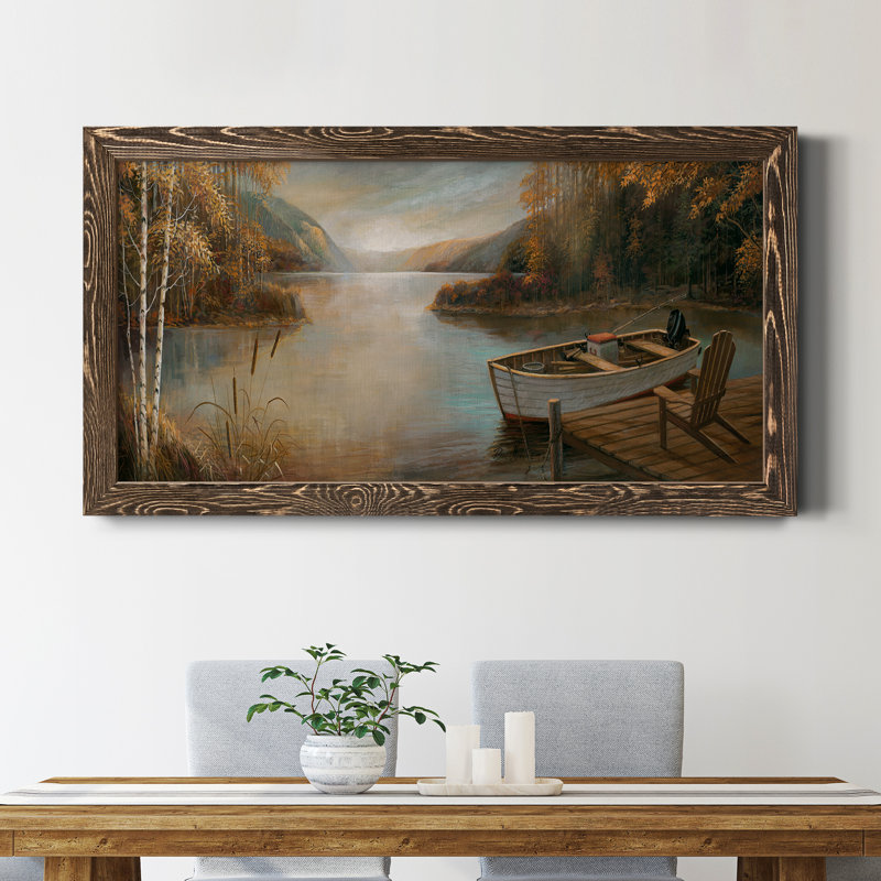 Peaceful Serenity - peinture sur toile encadrée, Noyer