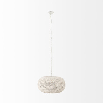 Lustre suspendu blanc perlé