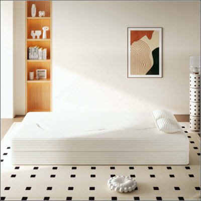 Modern Floor Sofa With 2 Pillows,Convertible Corduroy Fabric Foam-Filled Sleeper Sofa Bed, Folding Mattress For Living Room,Guest Bed,Playroom,No Assembly Required