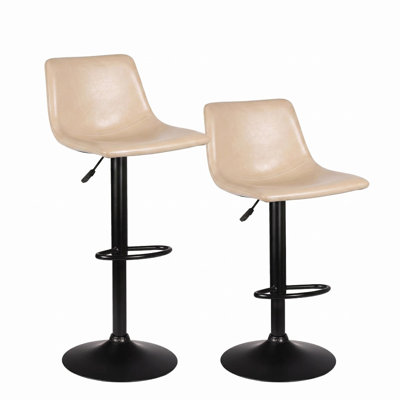 Halima Swivel Upholstered Adjustable Height Counter Stool with Metal Frame