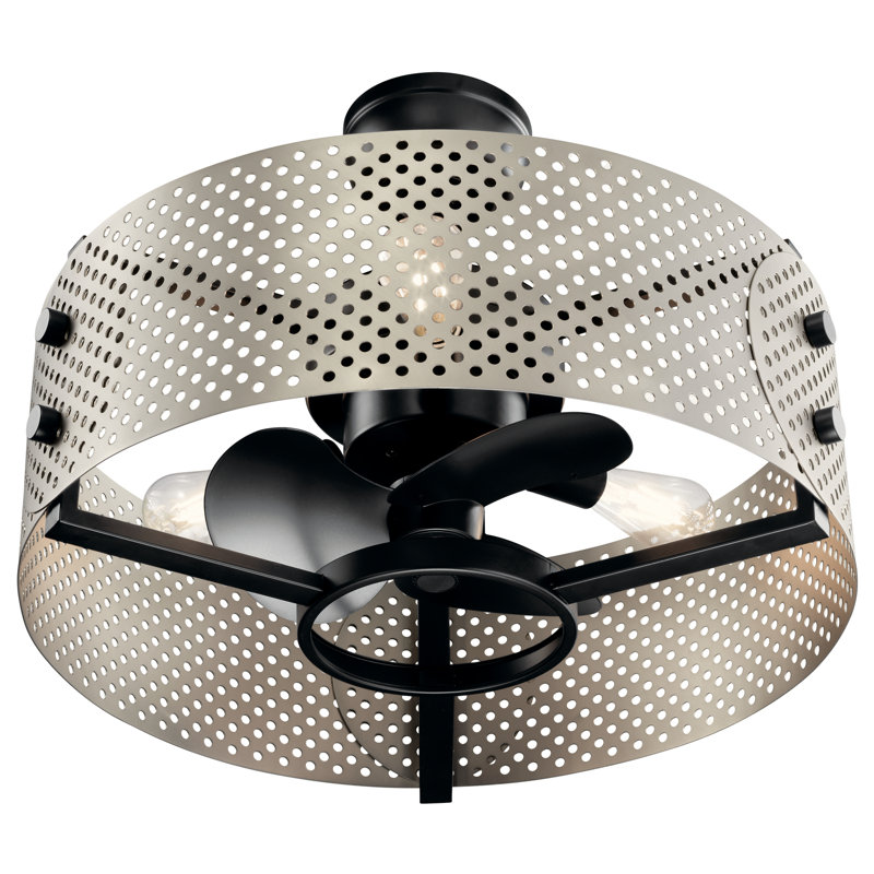 Ventilateur de plafond standard à 3 pales 13 "avec télécommande Eyrie, Noir satiné