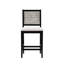 Ensemble de 2 chaises à hauteur de comptoir avec siège rembourré, noir et gris
