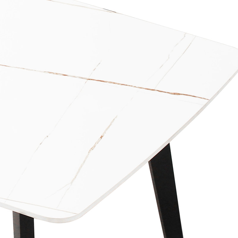 Table de présentation en porcelaine de 70 po blanche, idéale pour la décoration intérieure, facile à installer - salle à manger blanche - spacieuse et élégante, facile à assembler
