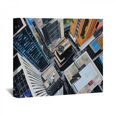 Paysage urbain encadré sur toile